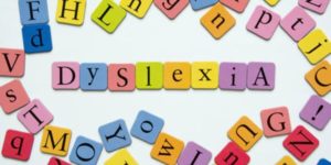 dyslexia in colored letter blocks