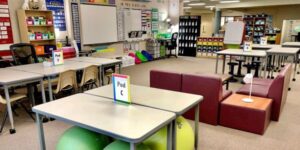 classroom with different seating types