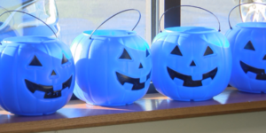 blue Halloween buckets