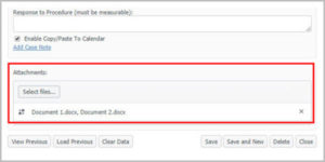 attachment and response to progress of Service Details form